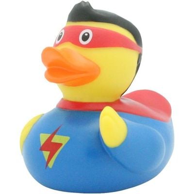 Lilalu Bath Toy Superman Duck Blue & Yellow : Bath time fun - Kids bath toy - Themed duck - Floating toy - Water-friendly toy