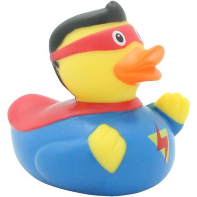 Lilalu Bath Toy Superman Duck Blue & Yellow : Bath time fun - Kids bath toy - Themed duck - Floating toy - Water-friendly toy