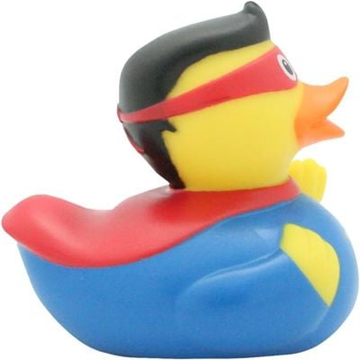 Lilalu Bath Toy Superman Duck Blue & Yellow : Bath time fun - Kids bath toy - Themed duck - Floating toy - Water-friendly toy