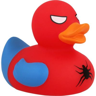 Lilalu Bath Toy Spidy Duck Red : Bath time fun - Kids bath toy - Themed duck - Floating toy - Water-friendly toy