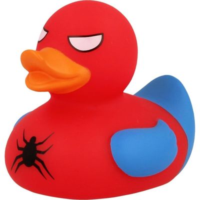 Lilalu Bath Toy Spidy Duck Red : Bath time fun - Kids bath toy - Themed duck - Floating toy - Water-friendly toy