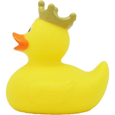 Lilalu Bath Toy Duck with Crown Yellow : Bath time fun - Kids bath toy - Themed duck - Floating toy - Water-friendly toy