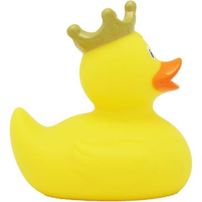 Lilalu Bath Toy Duck with Crown Yellow : Bath time fun - Kids bath toy - Themed duck - Floating toy - Water-friendly toy