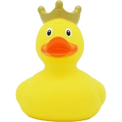 Lilalu Bath Toy Duck with Crown Yellow : Bath time fun - Kids bath toy - Themed duck - Floating toy - Water-friendly toy