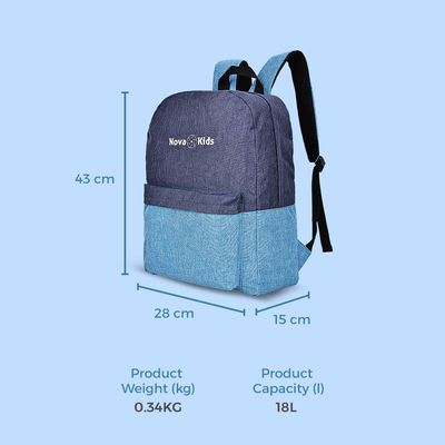 Nova Kids 17Inch/18L  School Bag - Blue