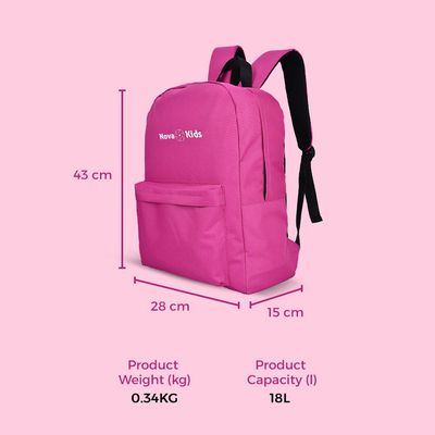 Nova Kids 17Inch/18L  School Bag - Pink