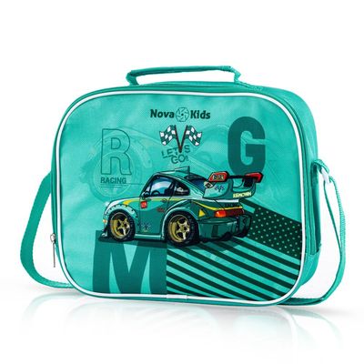 Nova Kids Lunch Box and Water Bottle With Lunch Bag - Racing Green