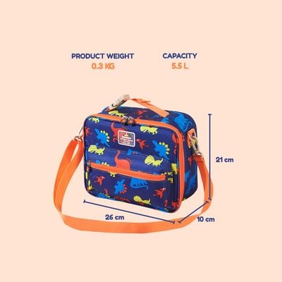 Sunveno Lunch Bag w/ shoulder Strap - Dino Blue