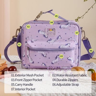 Sunveno Lunch Bag  w/ shoulder Strap - Unicorn Purple