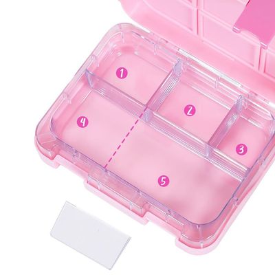 Eazy Kids 5 & 4 Convertible Bento Lunch Box with Stainless Steel 640ml Water Bottle and Sandwich Cutter Set - Girl Power Pink