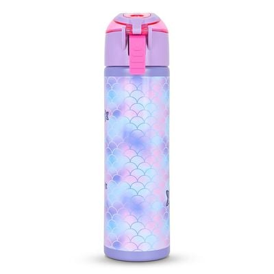 Eazy Kids 6 & 4 Convertible Bento Lunch Box with Stainless Steel 640ml Water Bottle and Sandwich Cutter Set - Mermaid Purple