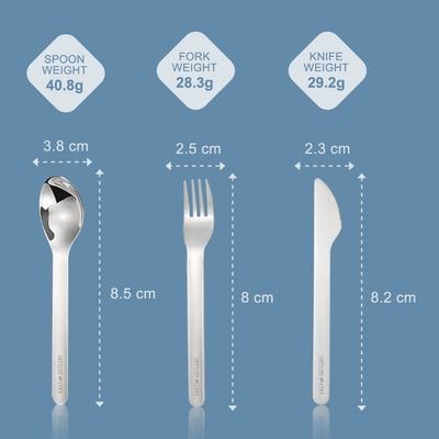 Eazy Kids Cutlery Set - Stainless Steel Spoon, Fork & Knife with Silicone Case (Blue)