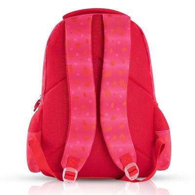 Eazy Kids 17Inch Set of 4 School Bag with Stainless Steel 640ml Water Bottle, Lunch Bag and Pencil Case - Tropical Pink