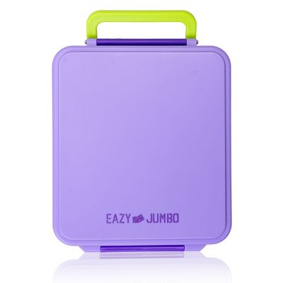 Eazy Kids Jumbo Bento Lunch Box w/ Thermos & Dip Jar- Purple