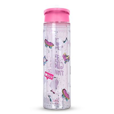 Eazy Kids Tritan Double Wall Glitter 550ml Water Bottle - It's Girls Things Pink