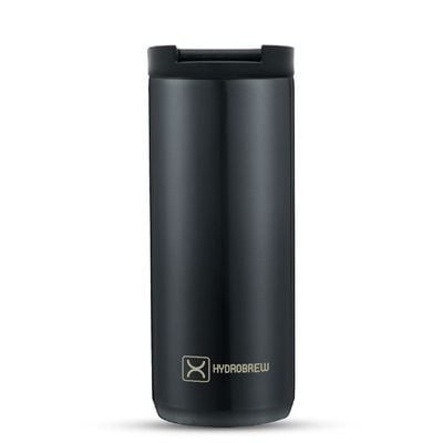 HYDROBREW Double Wall Insulated Tumbler Water Bottle - Black, 400ml