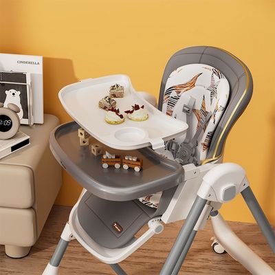 Teknum 5-IN-1 Swing with High Chair with Lockable wheels - Grey