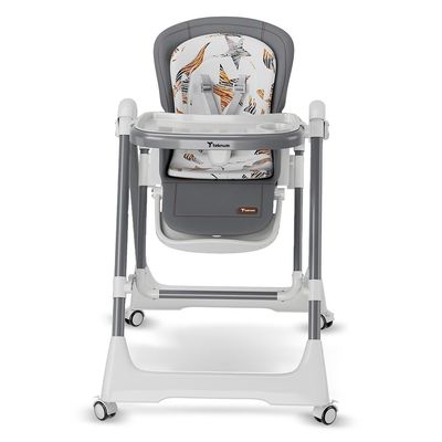 Teknum 5-IN-1 Swing with High Chair with Lockable wheels - Grey