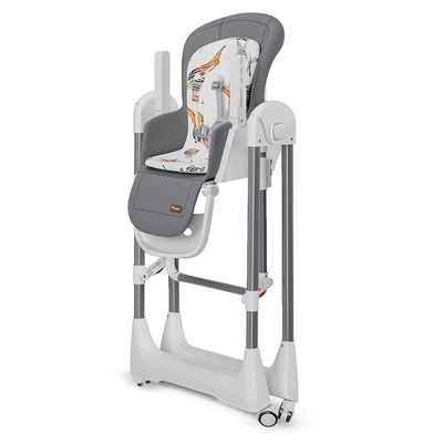 Teknum 5-IN-1 Swing with High Chair with Lockable wheels - Grey