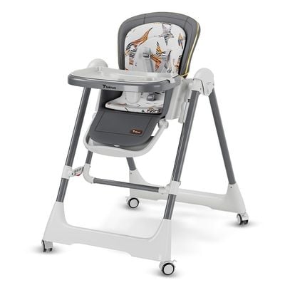 Teknum 5-IN-1 Swing with High Chair with Lockable wheels - Grey