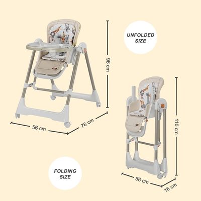 Teknum 5-IN-1 Swing with High Chair with Lockable wheels - Ivory