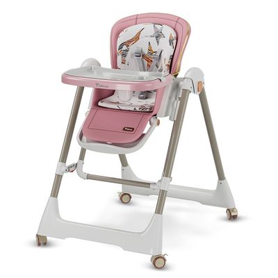 Teknum 5-IN-1 Swing with High Chair with Lockable wheels - Pink