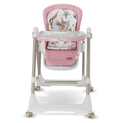 Teknum 5-IN-1 Swing with High Chair with Lockable wheels - Pink