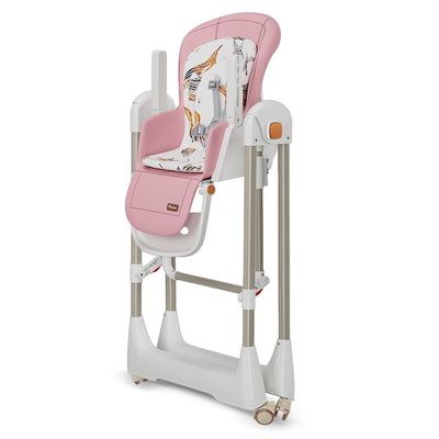 Teknum 5-IN-1 Swing with High Chair with Lockable wheels - Pink