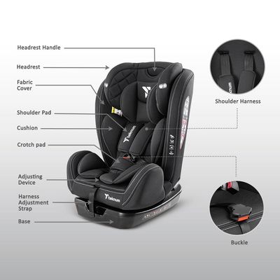 Teknum Evolve 2 Car Seat 0-12yrs - Black