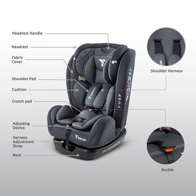 Teknum Evolve 2 Car Seat 0-12yrs - Grey