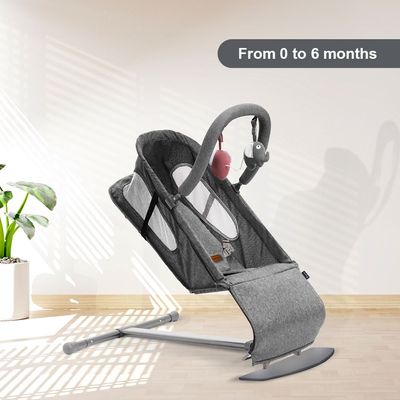 TEKNUM Baby Bouncer w/ Grab Toys - Dark Grey