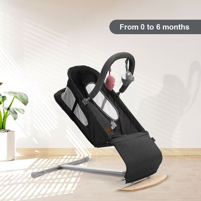 TEKNUM Baby Bouncer w/ Grab Toys - Wooden Black