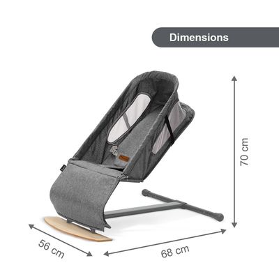 TEKNUM Baby Bouncer w/ Grab Toys - Wooden Dark Grey