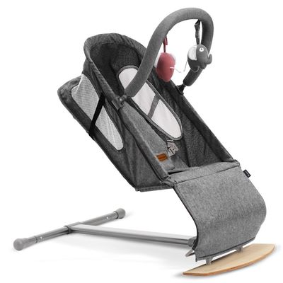 TEKNUM Baby Bouncer w/ Grab Toys - Wooden Dark Grey