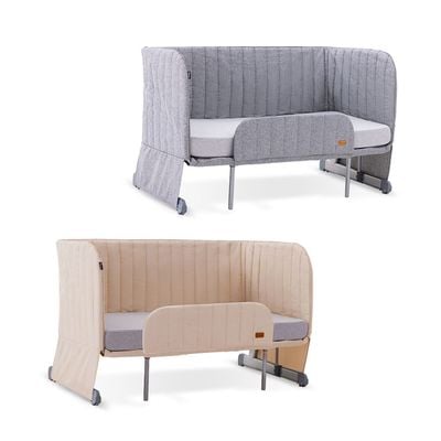 Teknum All In One, 0-4 Years Bedside Crib Cot & Sofa Expansion Pack - Grey