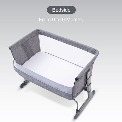 Teknum All In One, 0-4 Years Bedside Crib Cot & Sofa Expansion Pack - Grey