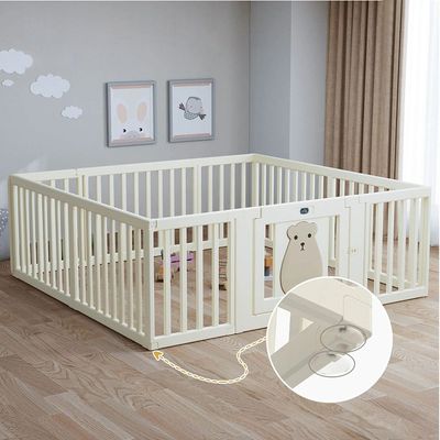 Little Story - Portable Playpen w/ Door- Bear White