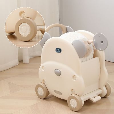 Little Story - Portable Kids Toys Shopping/Storage Cart - Bear Beige