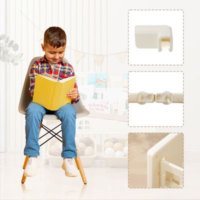 Little Story - Kids Bookshelf with 2 Toy Storage Bins - White