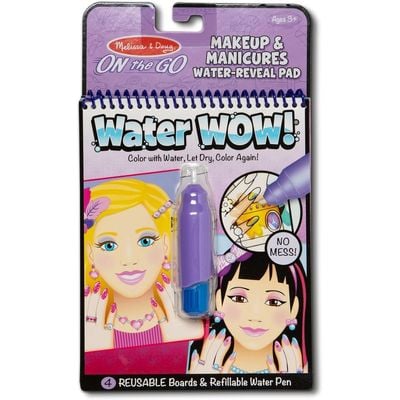 Melissa And Doug Water Wow - Makeup & Manicures : Reusable water painting - Kids' travel activity - Portable water coloring book