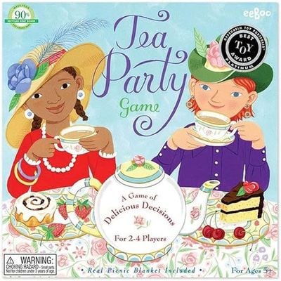 eeBoo Tea Party Spinner Game: Educational Game and Social Skills Game - Interactive - Kids' Board Game - Imaginative Play Game