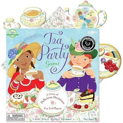 eeBoo Tea Party Spinner Game: Educational Game and Social Skills Game - Interactive - Kids' Board Game - Imaginative Play Game