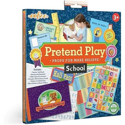 eeBoo School Pretend Play: Imaginative Play Set - Role-Playing Set - Pretend Classroom Set - Interactive Learning Toy - Creative Play Set