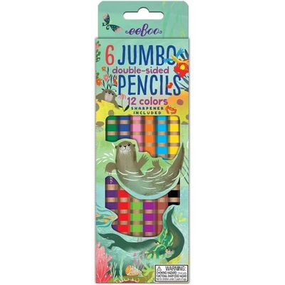 eeBoo Otters at Play 6 Jumbo Double Pencils: Jumbo Double Pencils - Kids' Writing Tools - Drawing Pencils - School Supplies - Writing Instruments