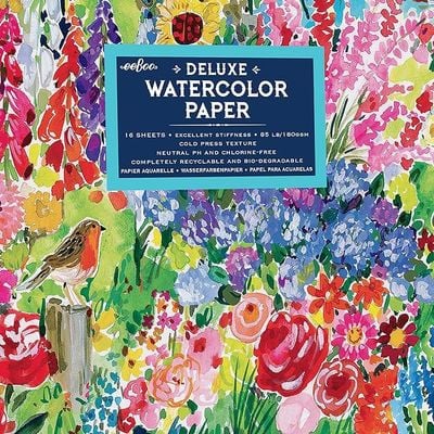 eeBoo Seaside Garden Watercolor Pad: Watercolor Paper Pad - Art Supplies - Painting Pad - Creative Tools - Drawing and Painting Pad