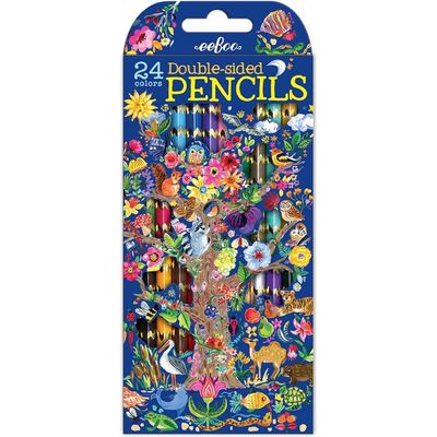 eeBoo Tree of Life 12 Double Sided Pencils: Double-Sided Pencils - Drawing Supplies - Coloring Pencils - Kids' Pencils