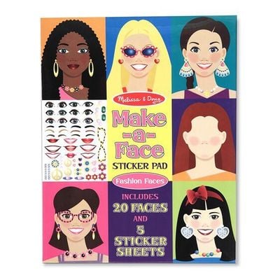 Melissa & Doug Make a Face Fashion Faces Sticker Pad