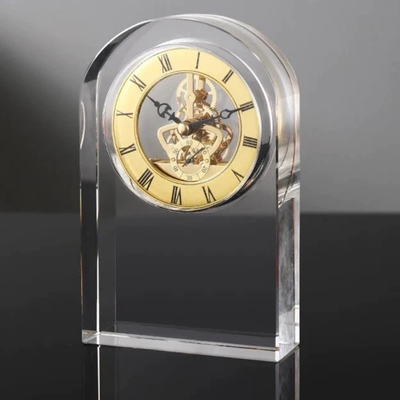 Blush Transparent Base Table Clock Size 17cm*11cm