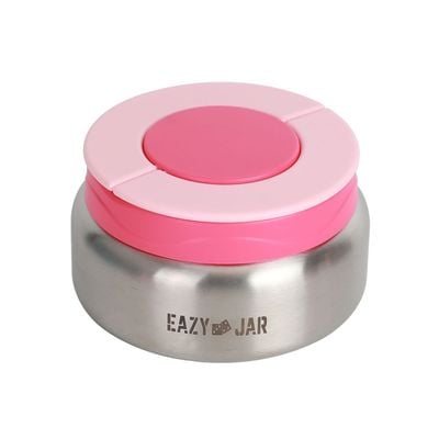 Eazy Kids Jumbo Bento Lunch Box w/ Pink Lunch Bag , Food Jar and Cutlery - Pink