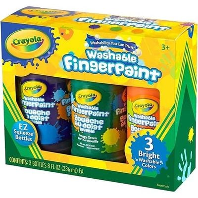 CRAYOLA-Washable Fingerpaint-3 Ct. 8-oz-Bright Colors